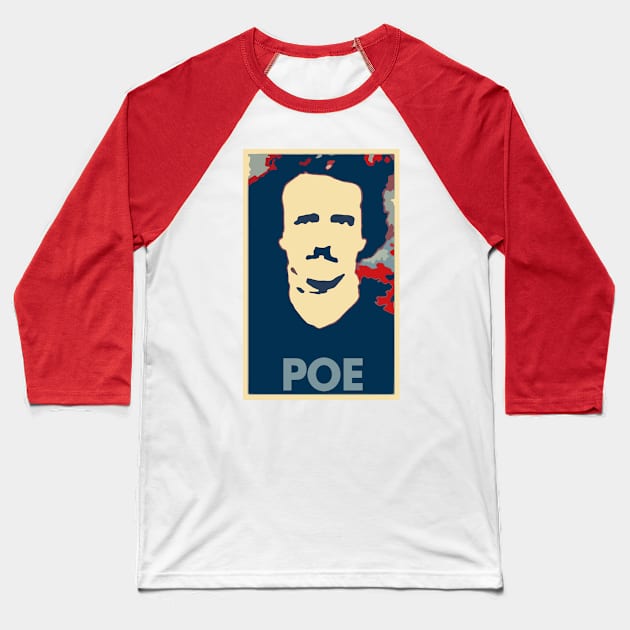 Edgar Allan Poe Political Parody Baseball T-Shirt by ThreadChef